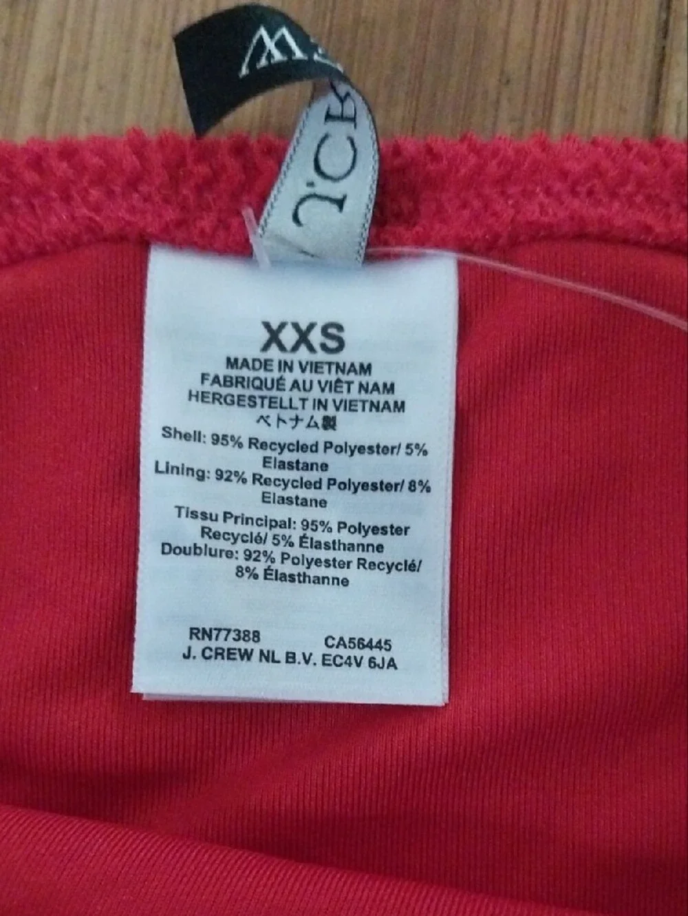 J. Crew Bright Red Scrunchie Swim Bottoms XXS